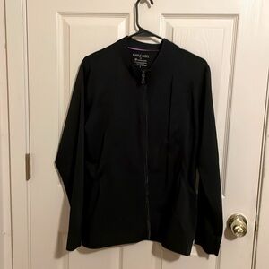 Scrub jacket with zipper, size large. Excellent condition.